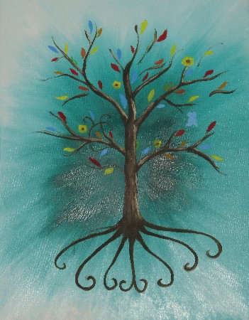 Cet arbre de vie que j'ai peint, m'inspire au quotidien